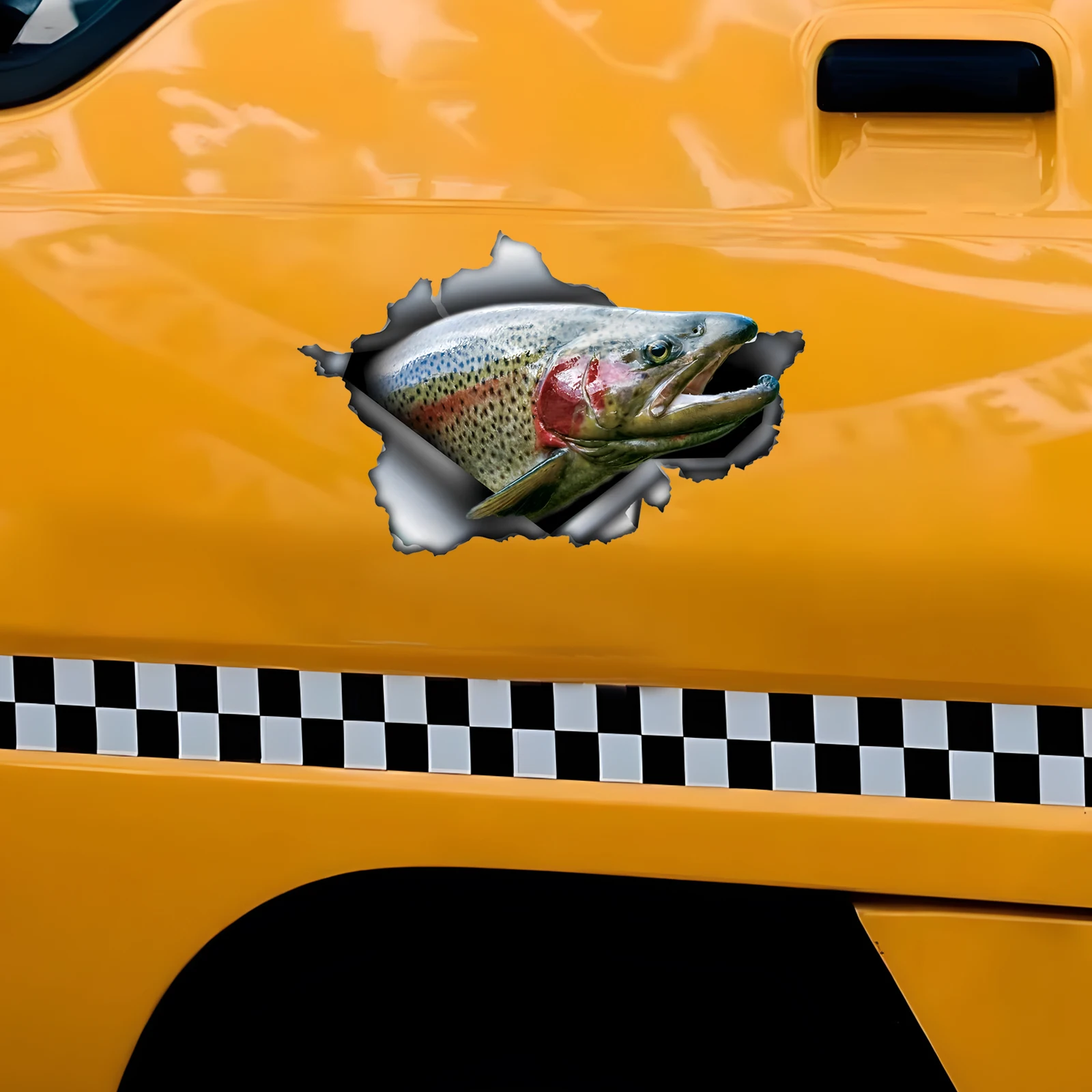 DK537# Rainbow Trout Car Stickers, Waterproof Pvc Animal Decals With 3D Effect, Block Scratches and Increase Fun Auto Parts view 4