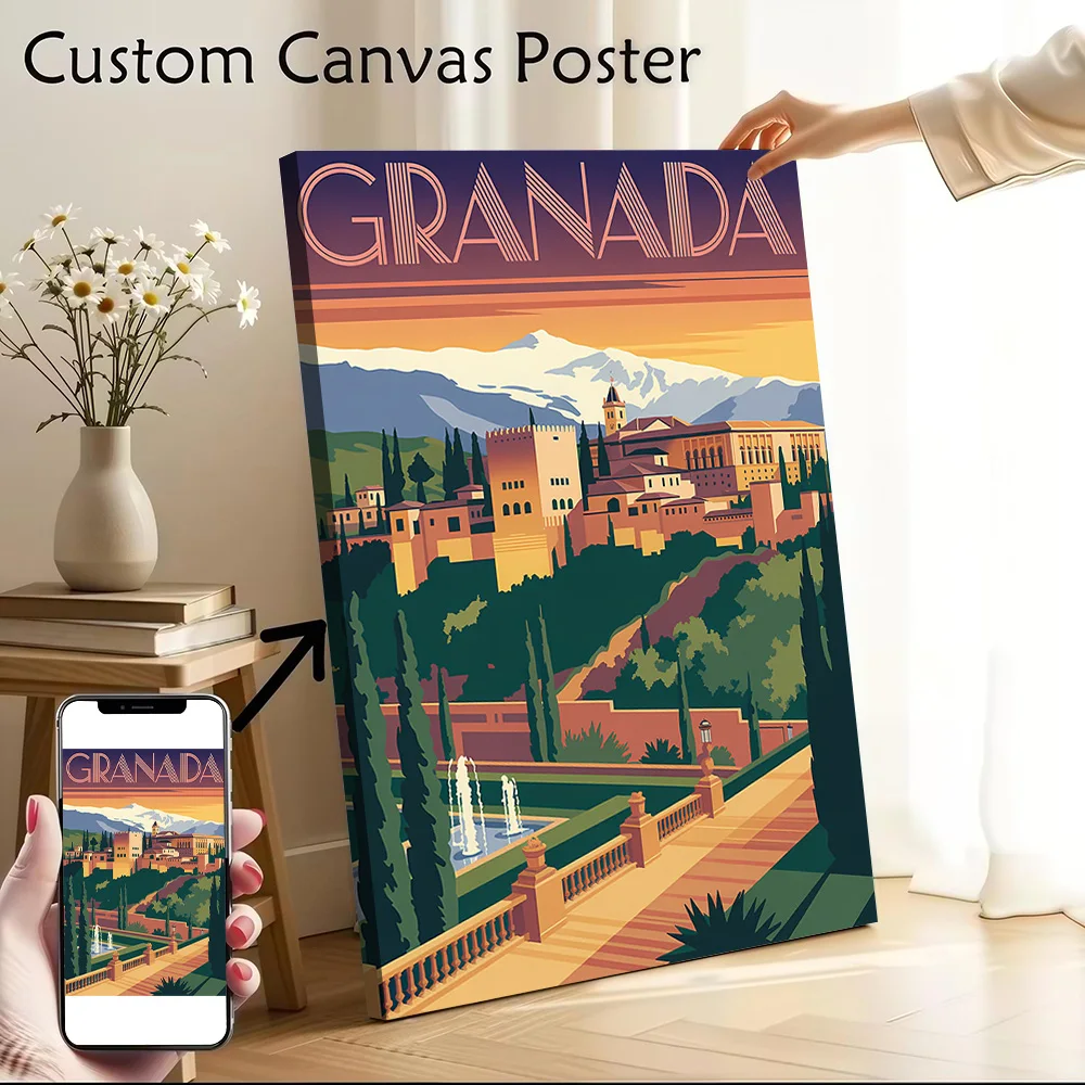 Granada Travel Printed Canvas Poster Personalized High Quality Wall Art Paintings for Living Room Decorations Wand Deko Painting
