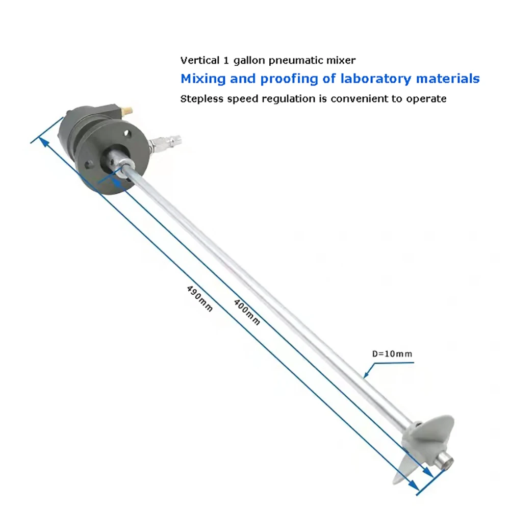 Mini Air Powered Pneumatic Motor 5 Liter Agitator Fan Type Agitator Paint Liquid Mixer Stirring Machine 1 Gallon 1/16 Air Motor