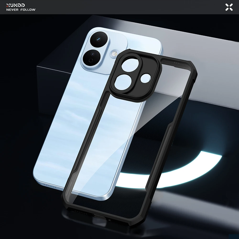 Xundd Case For Redmi Note 17 Pro Max Shockproof Airbag with Camera Protection PC&TPU Back Transparent Cover Non-Yellowing Shell