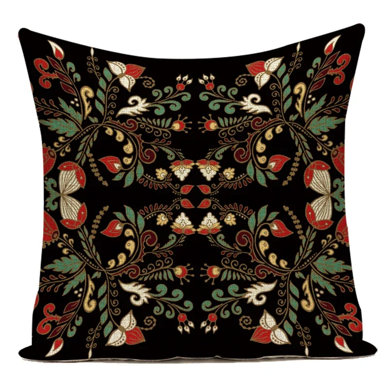 High Quality Pillow Case Ethnic Abstract Geometry Cushion Cover Cases Sofa Seat Floral Stripes Printed Throw Pillow Cover