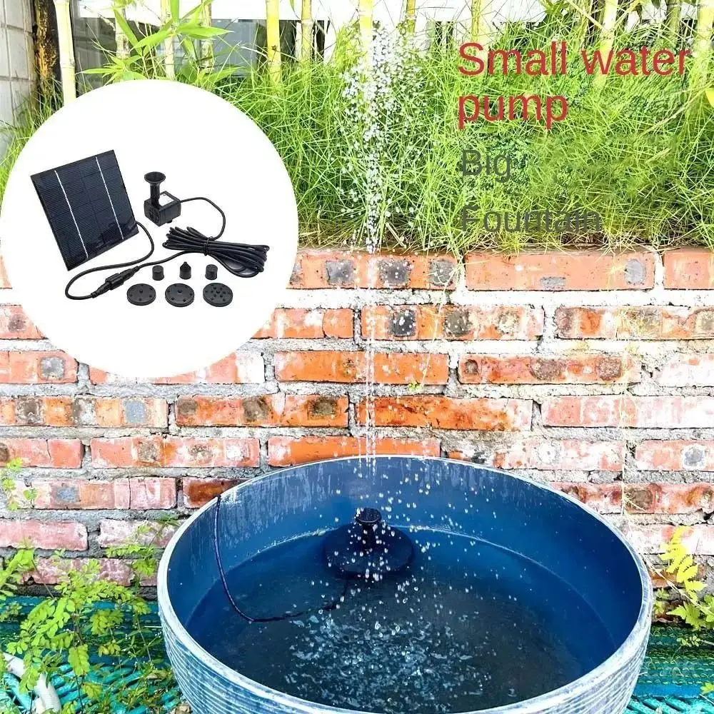 Mini Solar Panel Water Pump DC Brushless 4 Nozzles Solar Fountain Pump 200L/H DIY Solar Water Fountain Pool