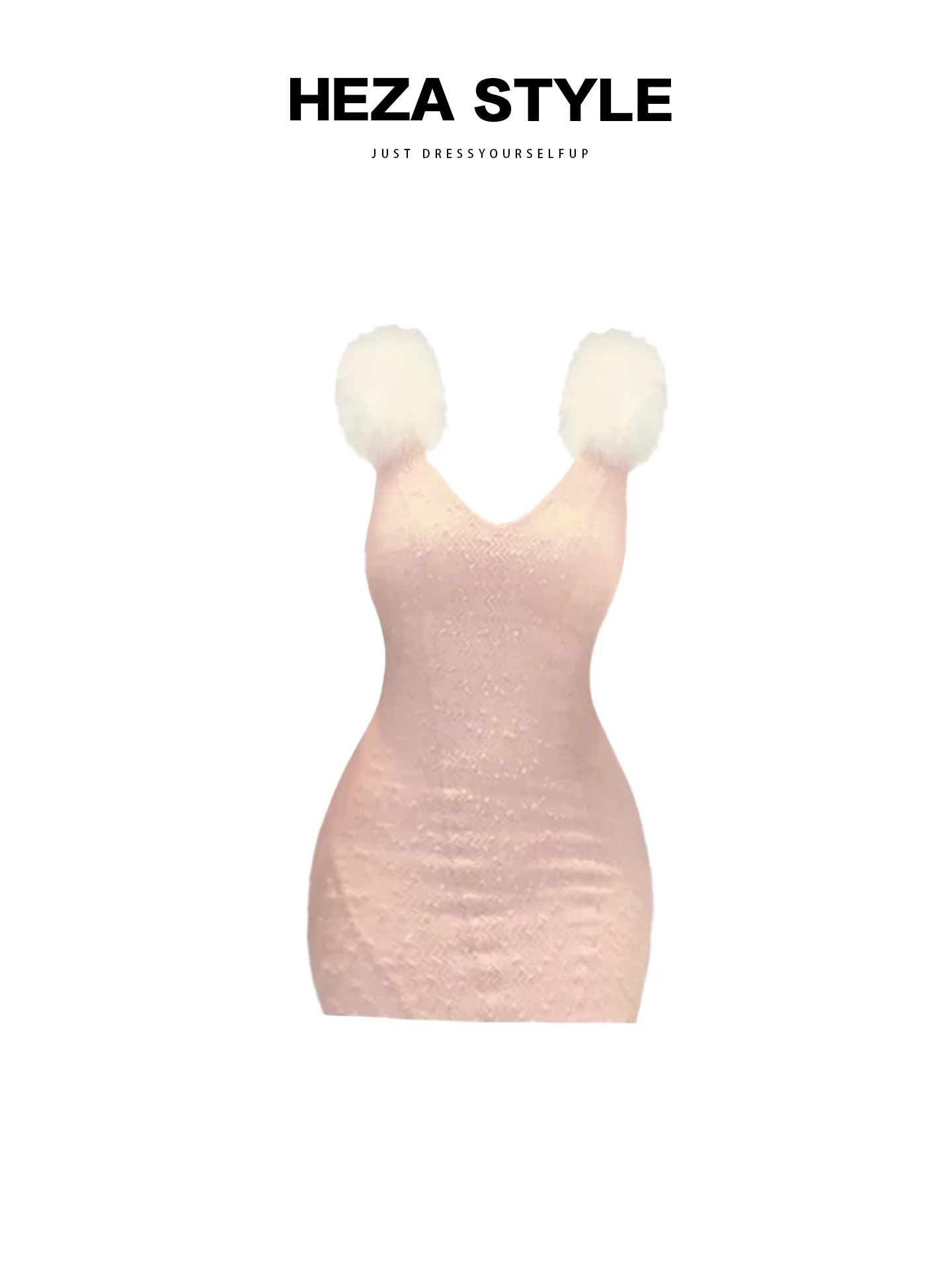 

HEZA Furry V-ne Dr Pure Desire, пухлый женский облегающий костюм с цветочной вышивкой на осень-зиму, повседневная одежда во французском стиле