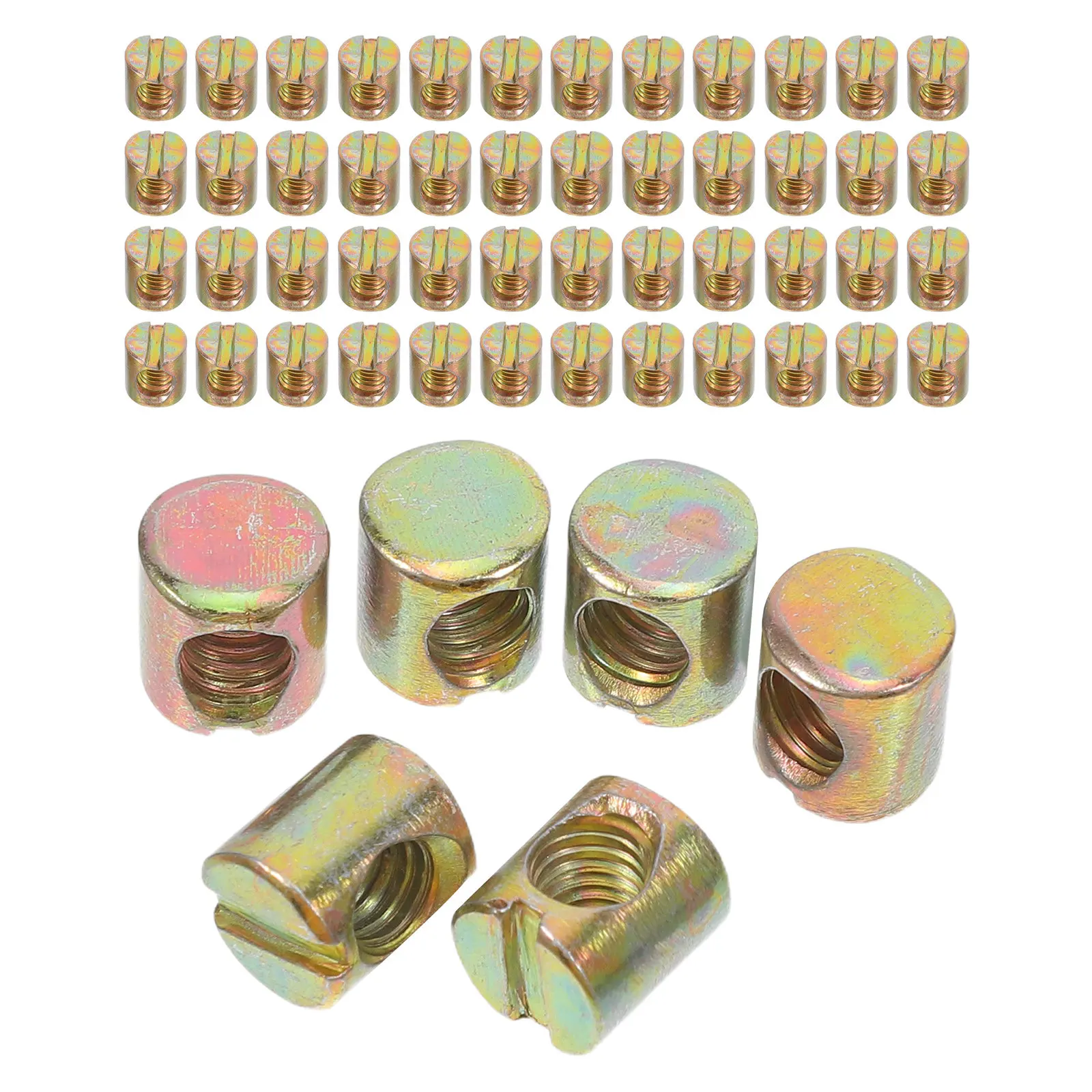 Furniture Hardware Barrel Nut - 100Pcs Furniture Nuts M6 Carbon Steel