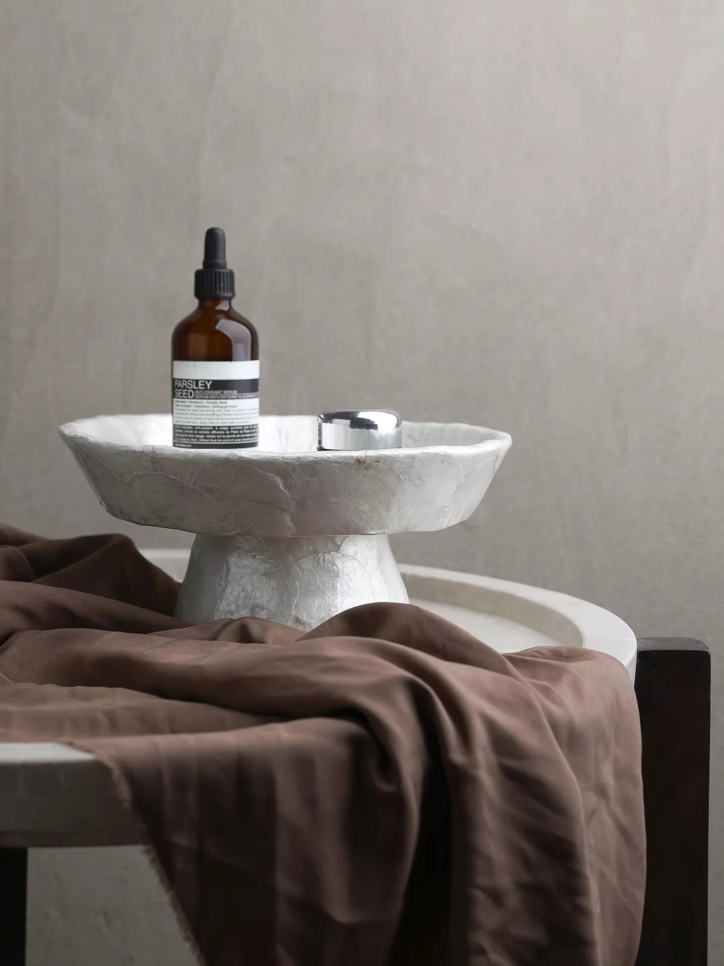 Wabi-sabi Wind Simple Creativity Shell Tall feet Fruit platter Living Room Desktop Snacks Nut Platter Advanced Decorative tray