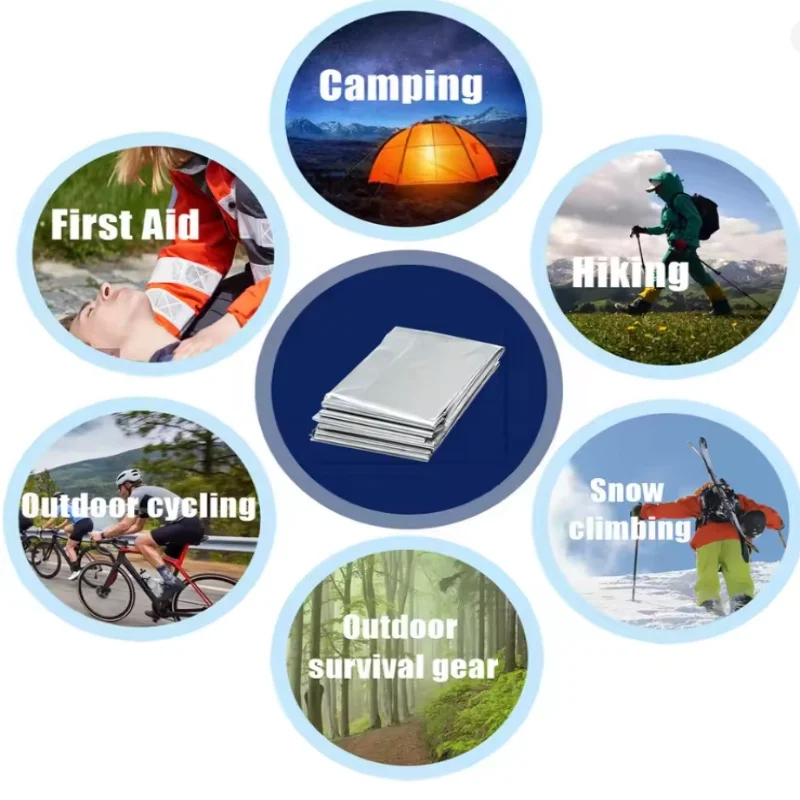 Guard against hypothermia with this emergent mylar thermal blanket. High‑performance heat‑retain foil material reflects body hea