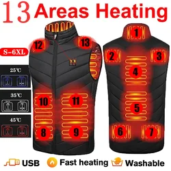 13 Area Usb Heated Vest For Man Women Heated Jacket Men Heating Vest Tactical Heated Down Jacket Heated Bodywarmer Heater Veste