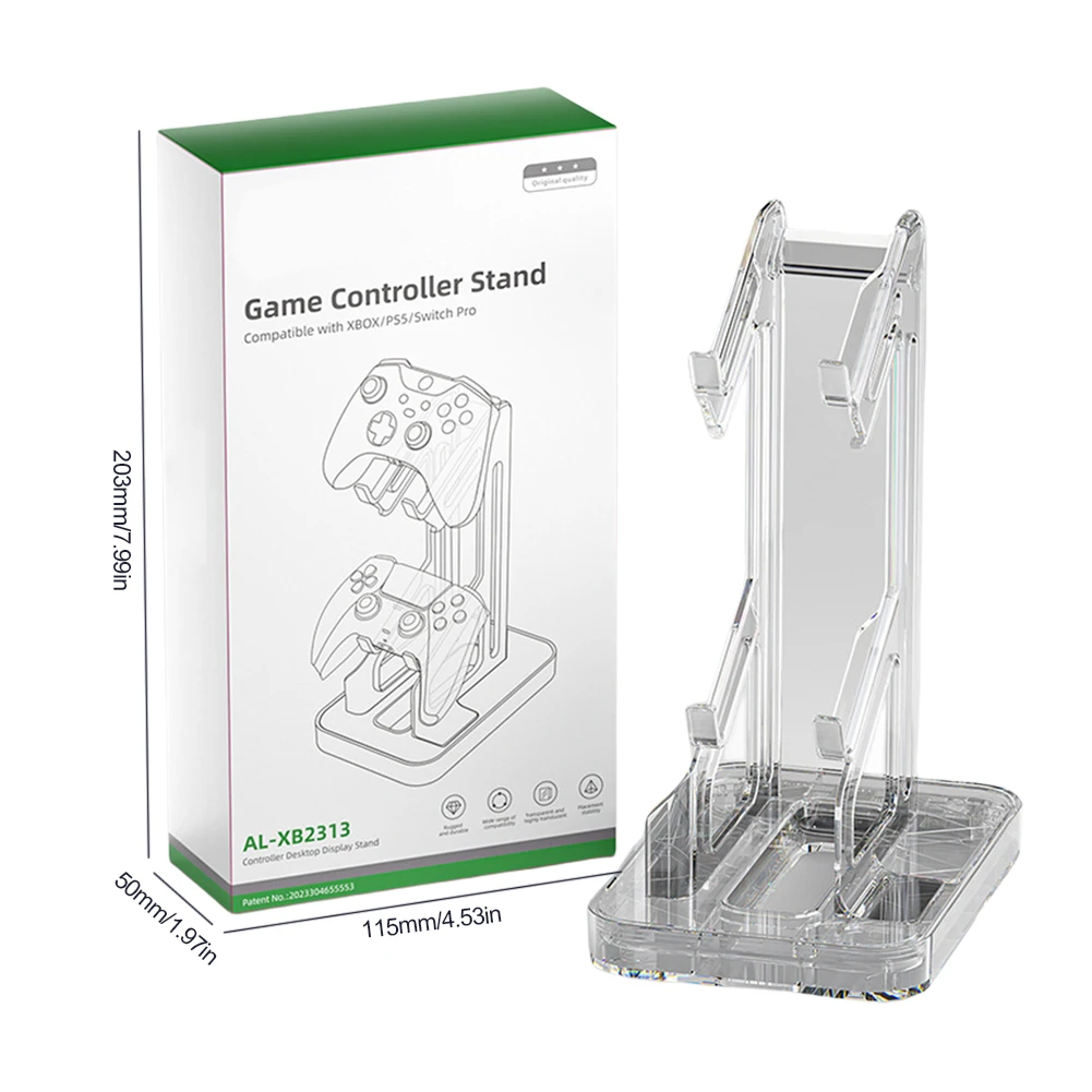 Dubbeldeks Game Controller Houder Ruimtebesparend Acryl Headset Stand Hanger Opbergrek Gamepad Headset Stand voor PS4/PS3/Xbox