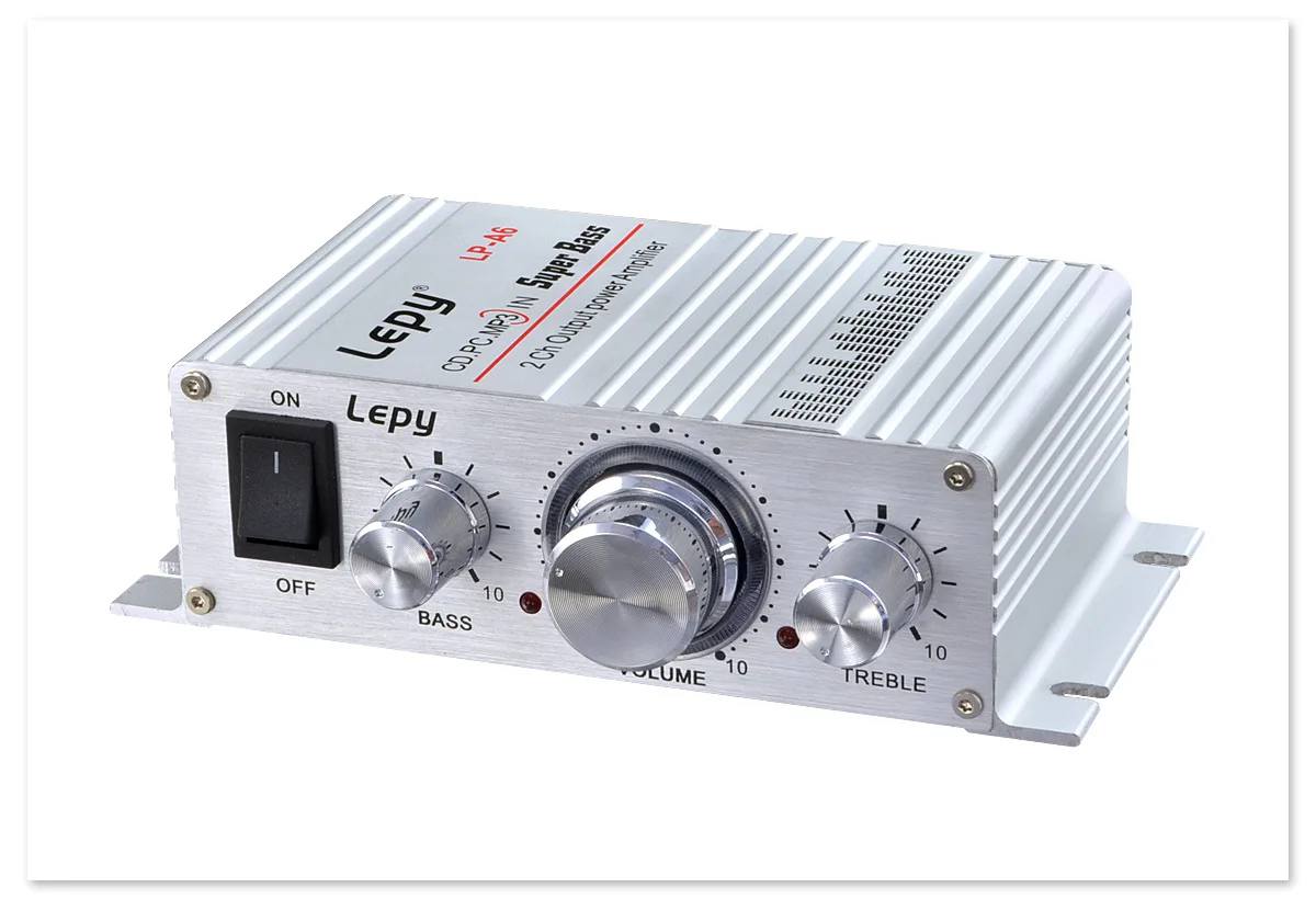 LP- A6 Lepy Mini Amplifier 2.0 Channel Hi-Fi Stereo Audio Car Home Output Power Amplifier for Mobile Phone