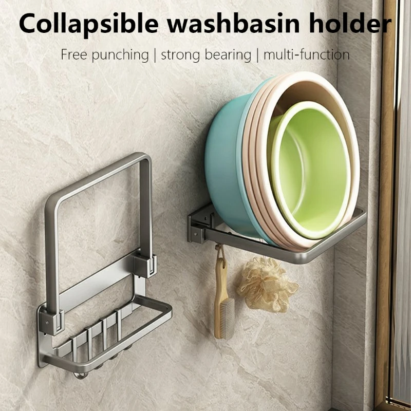 Bathroom Hanging Shelf for Washbasin Easy Installs Not Drill  Aluminum Storage Solution Wall Mounted Bathroom Shelf