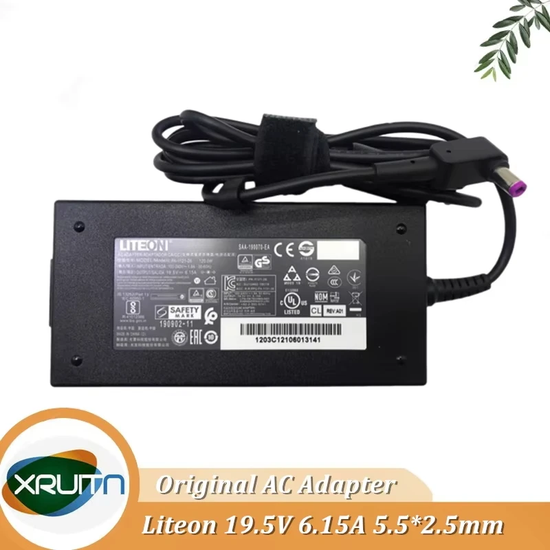 

Original LITEON PA-1121-26 19.5V 6.15A Laptop AC Adapter Charger 120W Power Supply 5.5x2.5mm