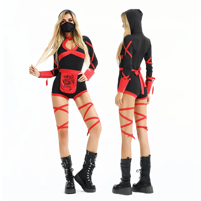 

Sexy Ninja Costume Women's Carnival Performance Clothes Halloween Tournament Popular Stage Ethnic Women's Fashion Polyester