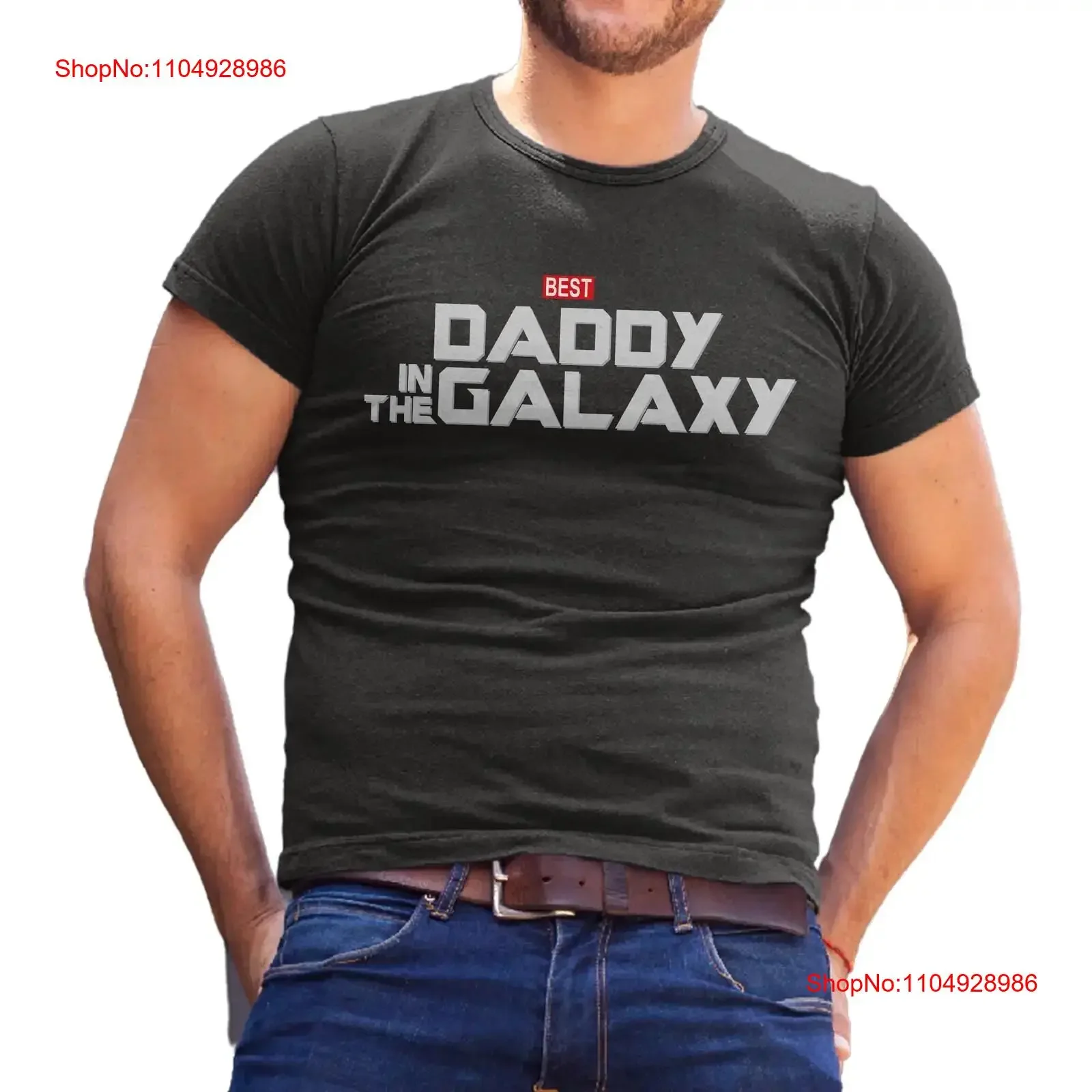 

Забавная футболка Best Daddy In The Galaxy Gardians на День отца, рубашки для папы для мужчин, винтажные потертые мягкие растянутые рубашки для отца