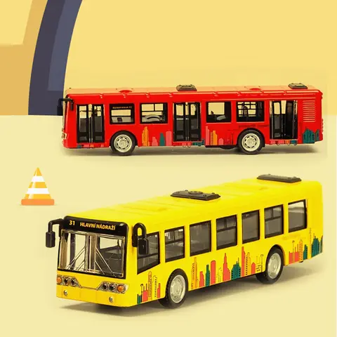 1:70 alloy public bus model children's toy car ornament springback car model educational toys gifts for boys collection toys