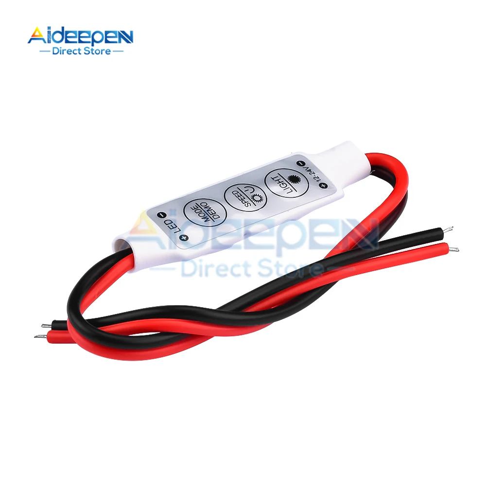 DC Mini LED Controller 12V 3 Key Single Color Dimmer Single Colour for 5050 3528 5630 Strip Lights Brightness Dimming Control