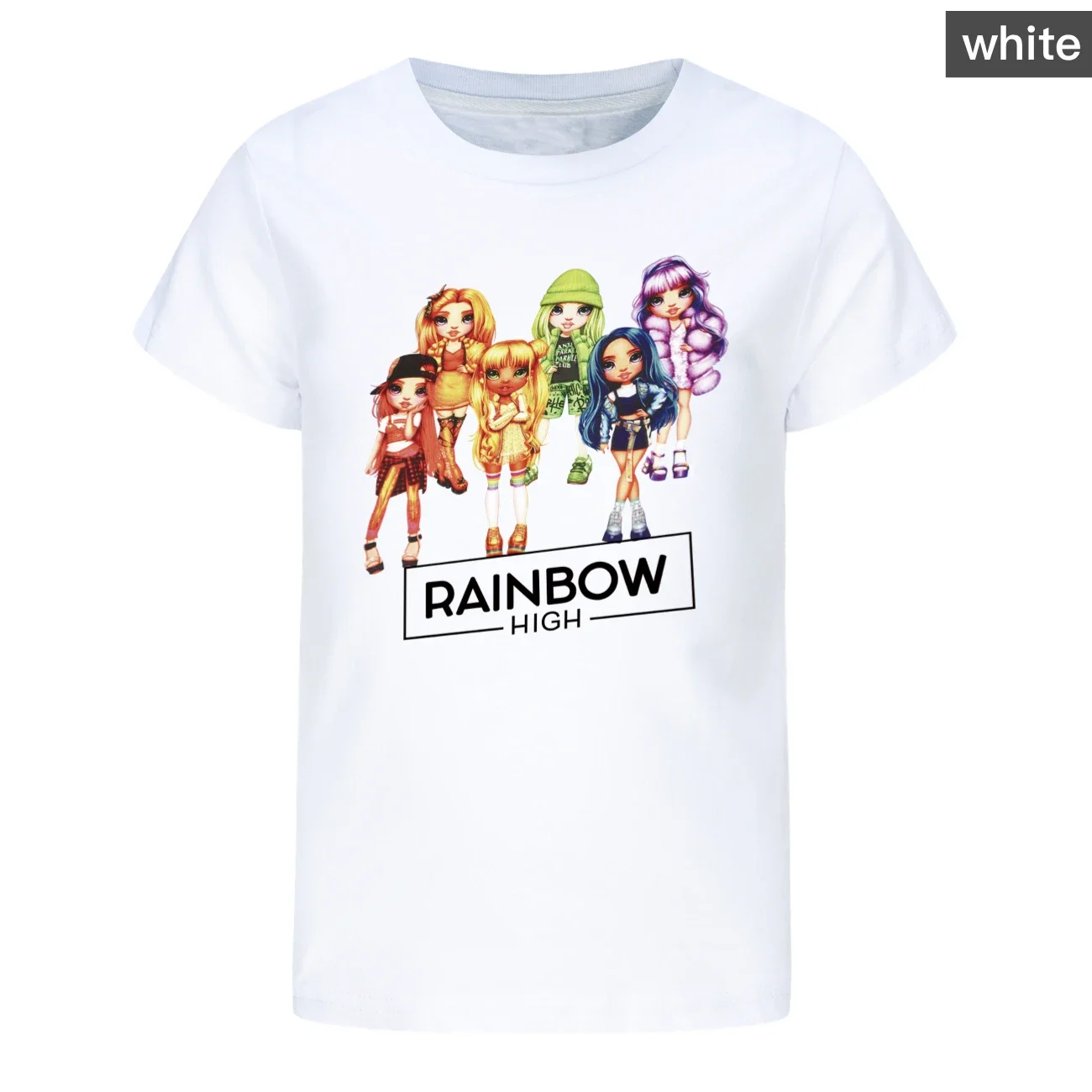 New Summer Kids Clothes Rainbow High Fashion T-shirt for Boys Casual Tees for Girl Tops Teenage Toddler Girls Pullover 2-16Y