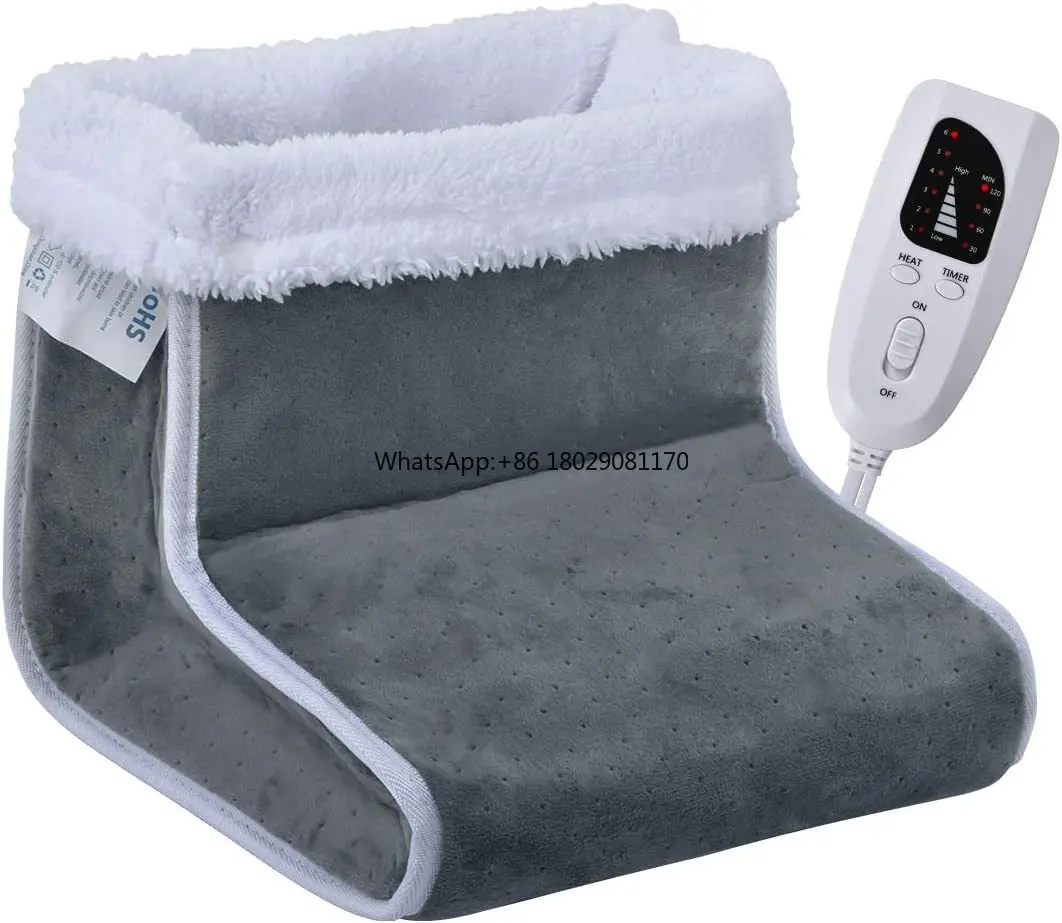 Foot Warmer Electric Heating Pad for Feet with Removable Sherpa-Lining