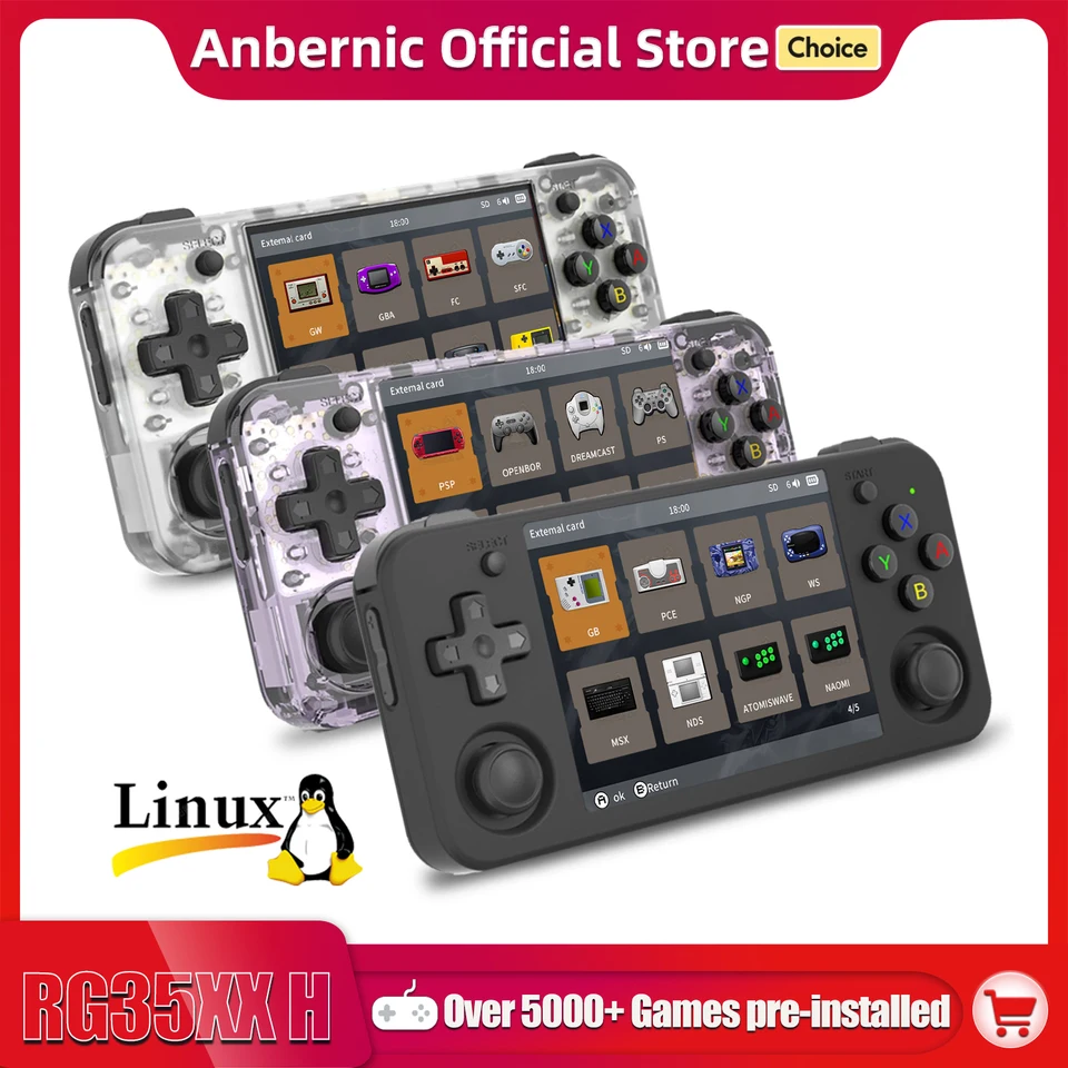 ANBERNIC RG35XX H Hand-held Consoles For Playing Video Games 3.5