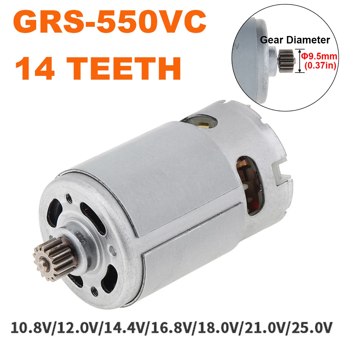 GRS550VC 14 Teeth Motor 21500-29000RPM DCJZ10-10 Lithium Drill 14T Motor for Rechargeable Electric Saw Electric Screwdrivers