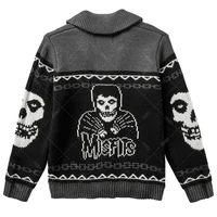 Fall/Winter Y2K Portrait Printed Harajuku Sweater Fashion Men and Women Long Sleeves Coat Warm Gothic Ghost Pattern Sweaters - Image 2