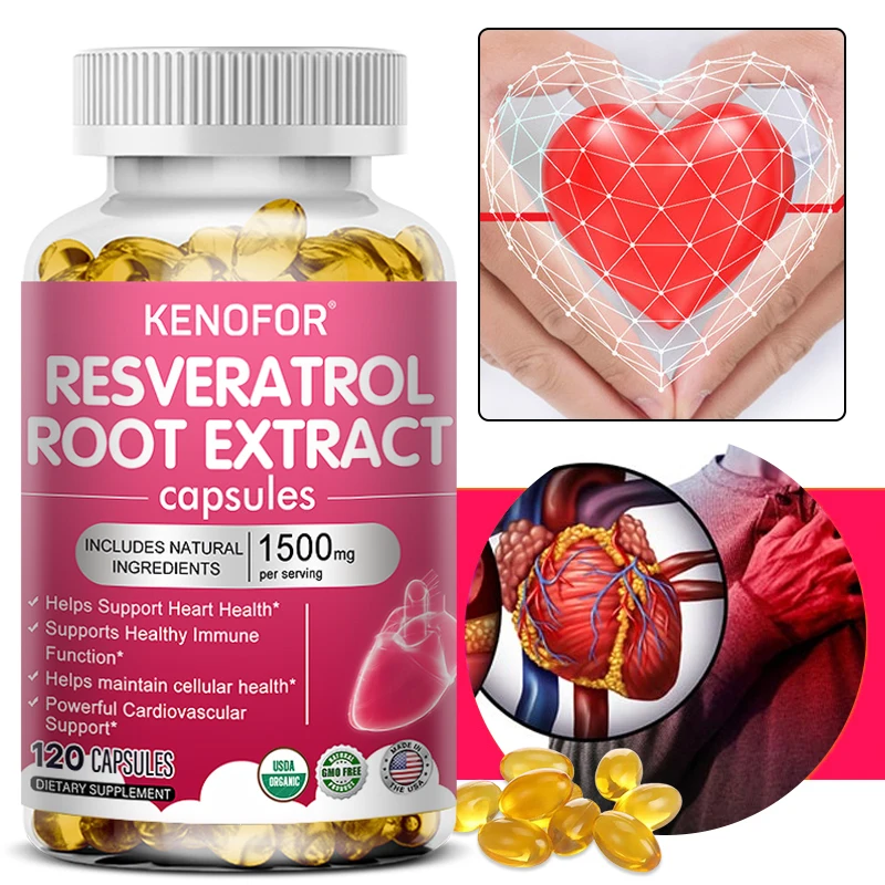 KENOFOR-extracto de Resveratrol, 1500 mg, función del sistema inmunológico, formación de colágeno y metabolismo energético