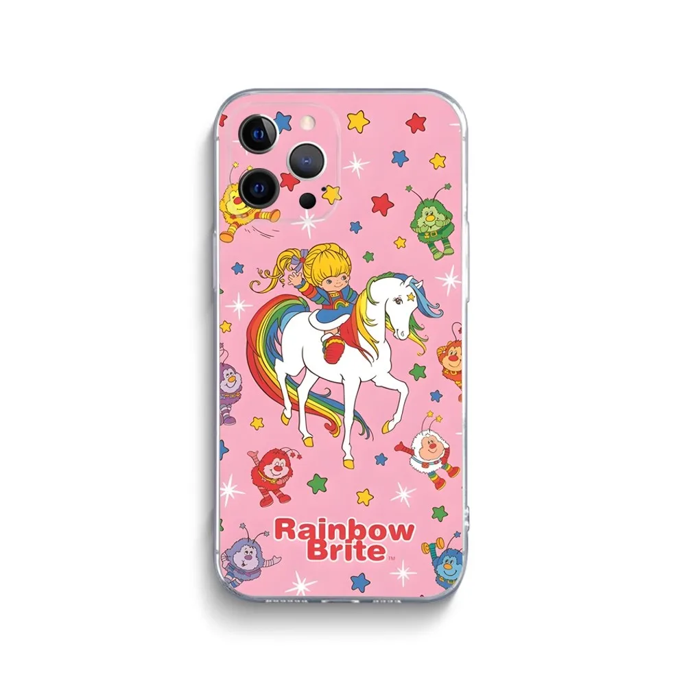 Cartoon R-Rainbow Brite Phone Case For iPhone 15,14,13,12,11 Plus,Pro,Max,XR,XS,X,7,8 Plus,SE,Mini Transparent Silicone Soft