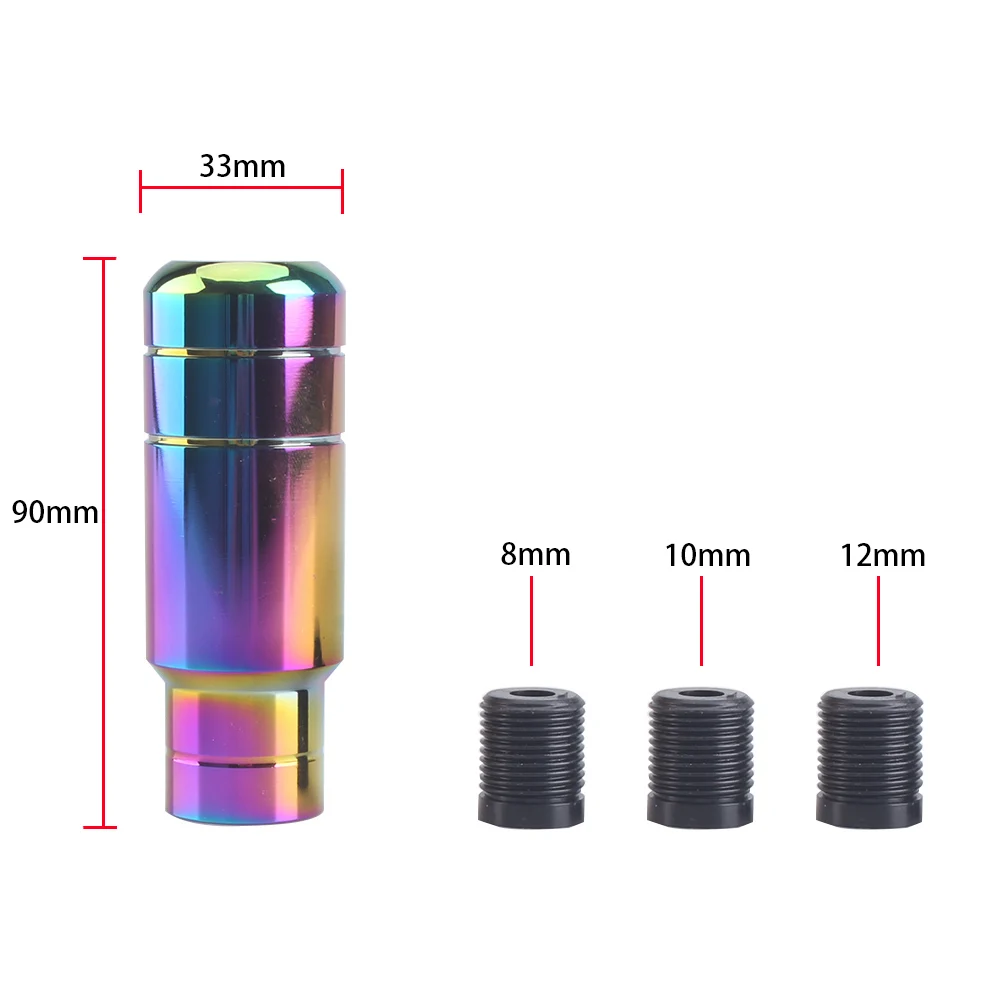 Universal 90MM Gear Shift Knob Manual Transmission Aluminum Shifter Lever Knob Neo Chrome