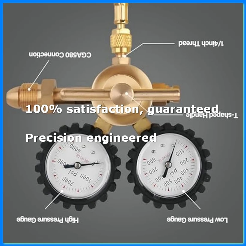 Regulador de Nitrógeno con Presión de Salida de 0-800 PSI, Conexión de Entrada CGA580 y Conexión de Salida Macho Flare de 1/4 pulgada - A23R