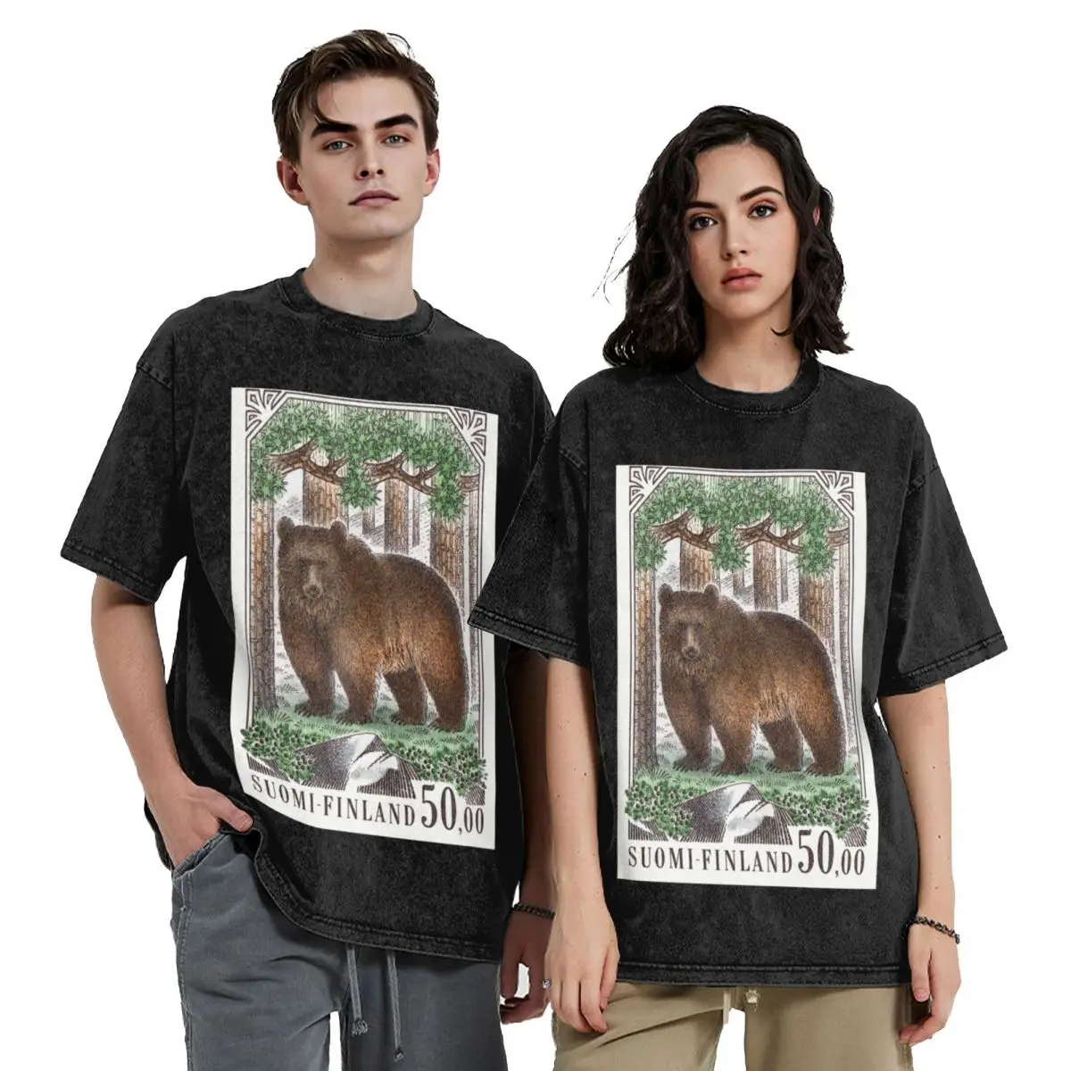 

1989 Finland Brown Bear Postage Stamp T-Shirt summer clothes sublime football t shirt anime shirt men workout shirt
