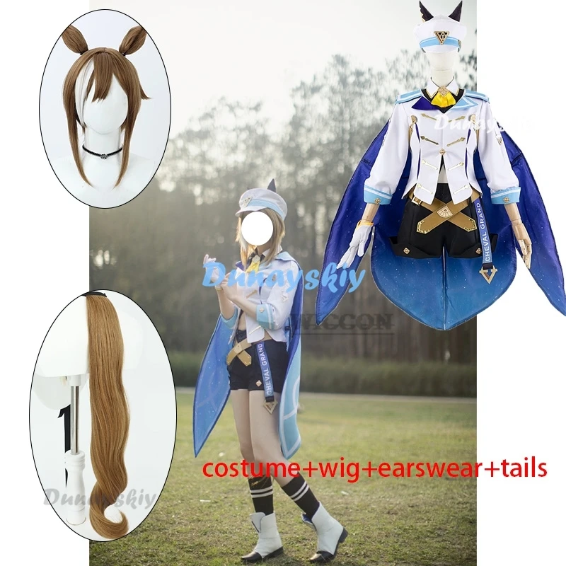 Game Cheval Grand Umamusume: Pretty Derby Cosplay Costume Wig Ears Anime Uma Musume Racing Association Uniform Halloween Suit