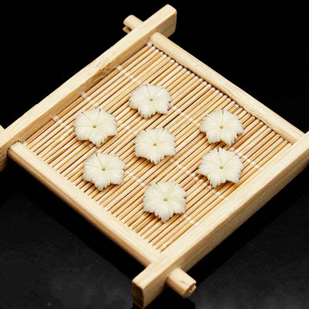 10 قطعة/الحزمة 12 مللي متر زهرة على شكل نقش الراتنج اليدوية تقليد المرجان الخرز 4 ألوان مجوهرات لصنع قلادة أقراط #2