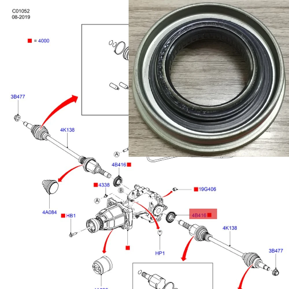 10pcs Rear Drive Shaft Oil Seal for Ford Kuga Ecosport Edge Escape 5190382 CV6Z4B416B CV6Z4B416A CV6W4B416AC CV6W4B416AD