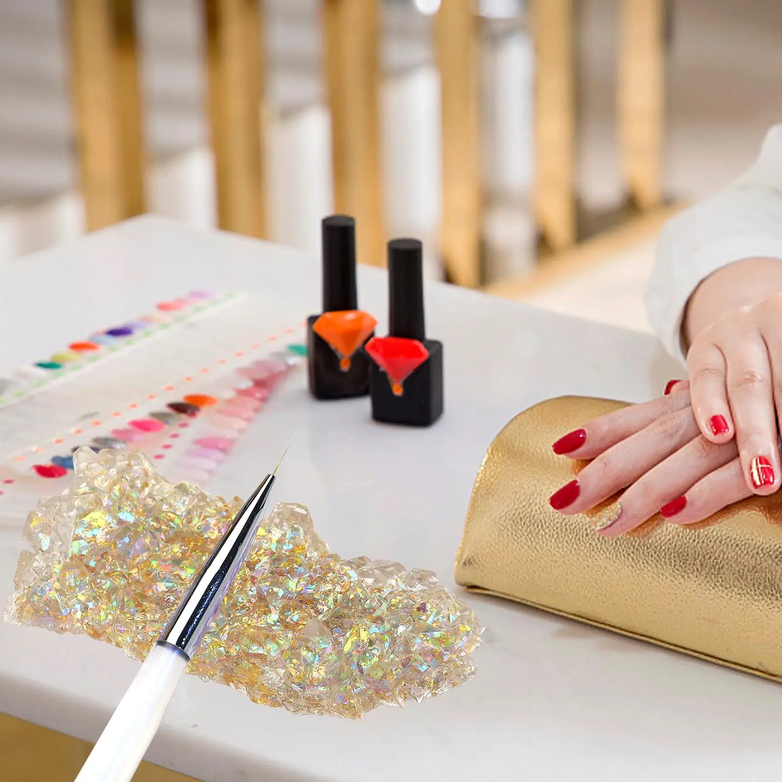 Suporte de caneta para pincel de arte em unhas, organizador de resina, display de pincel de maquiagem para salão de beleza, kit de acessórios de manicure