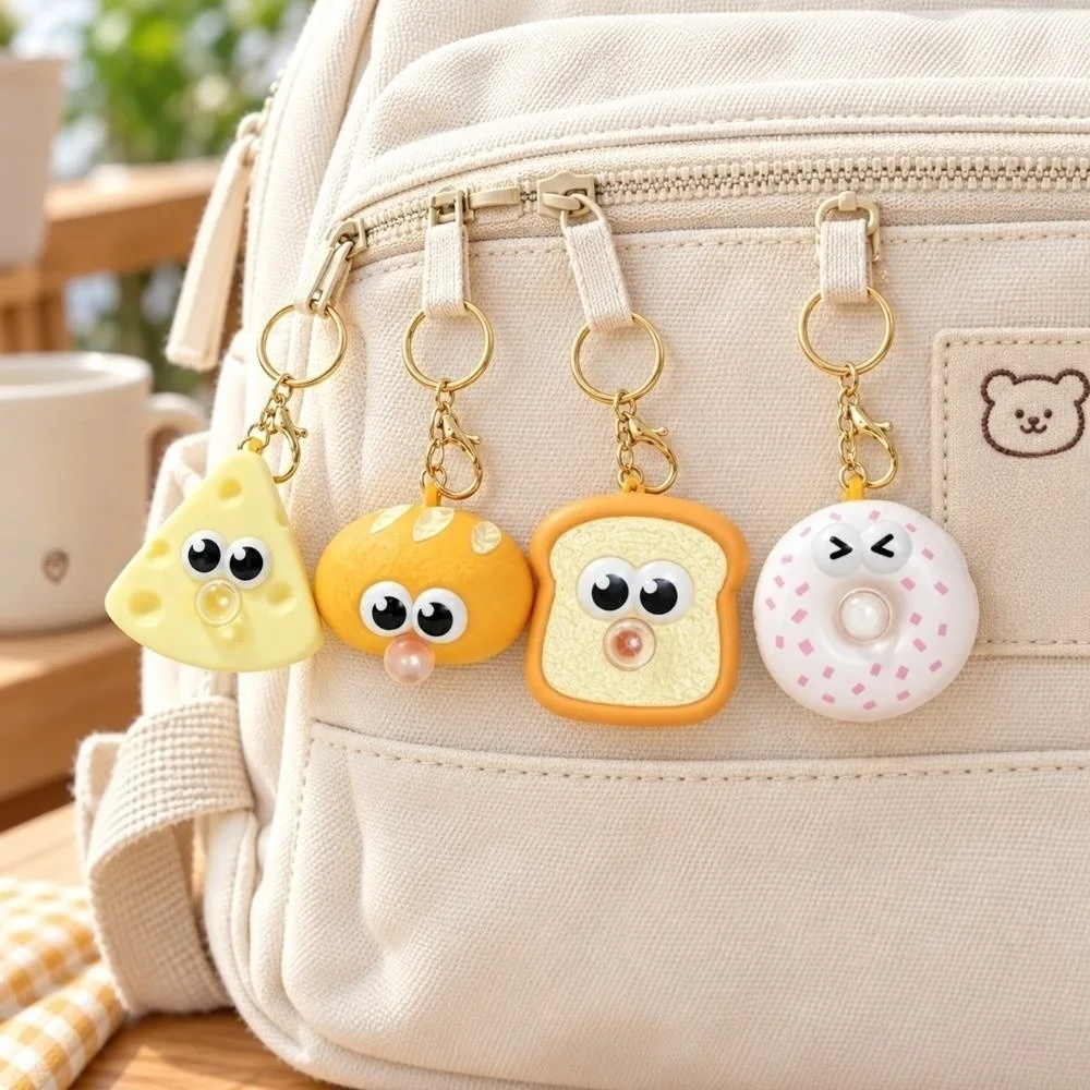 Ornaments Dessert Shape Bubble Squeeze Keychain Sensory Play Funny Food Key Chain Hanging Decor Bubble Blowing Fidget Gift