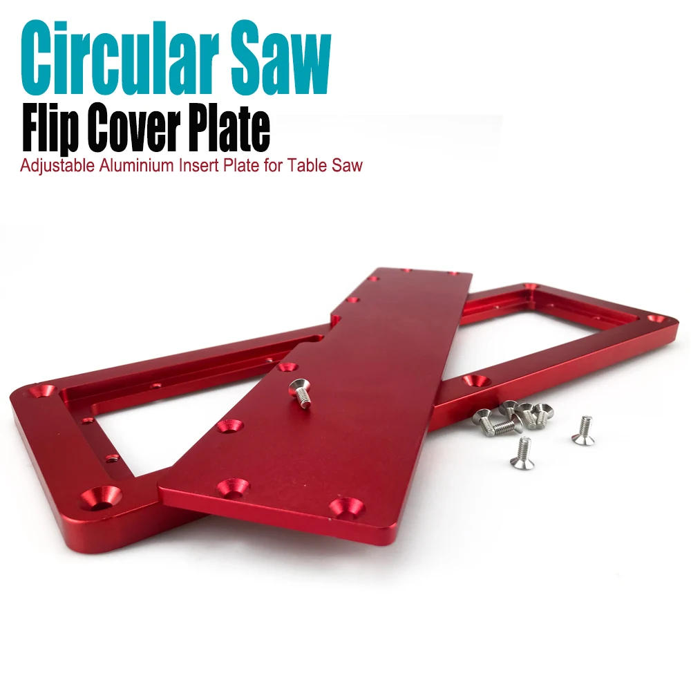 Electric Circular Saw Flip Cover Plate Flip-Floor Table Special Cover Plate Adjustable Aluminium Insert Plate for Table Saw