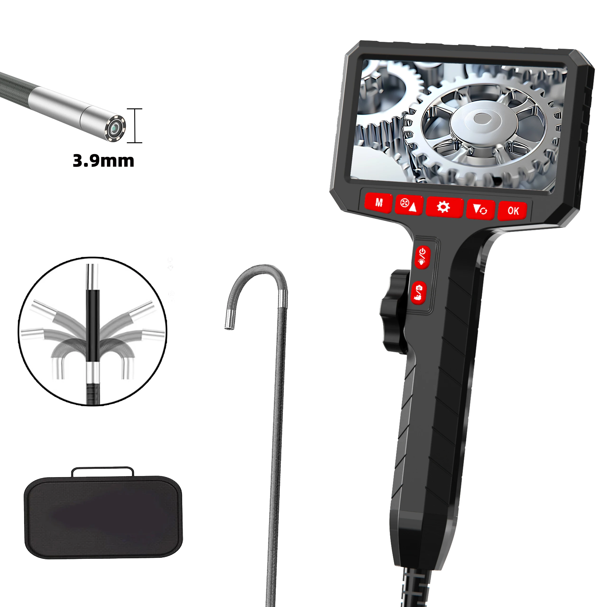 

LAFOCH 5inch Borescope, 3.9mm Camera, HD 1080P with LED Illumination for Automotive Repair, Plumbing Inspection