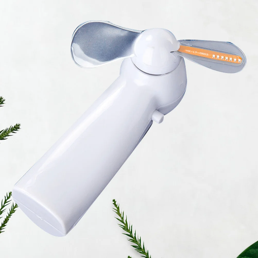 

Handheld Mini White Plastic Portable Fan For Office Home Desktop Led Light Cool Summer Lightweight Shiny Fan Usb Gadgets