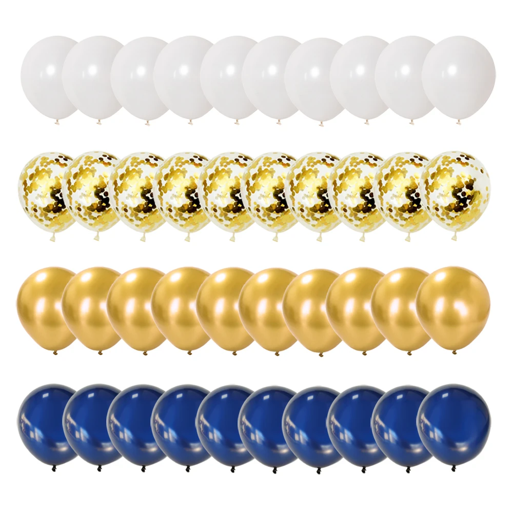 40 stücke 10 Zoll Schwarz gold Latex Ballon Konfetti Marmor Makronen Ballon Hochzeit Geburtstags feier Dekoration Baby party Luftballons – Detail 5
