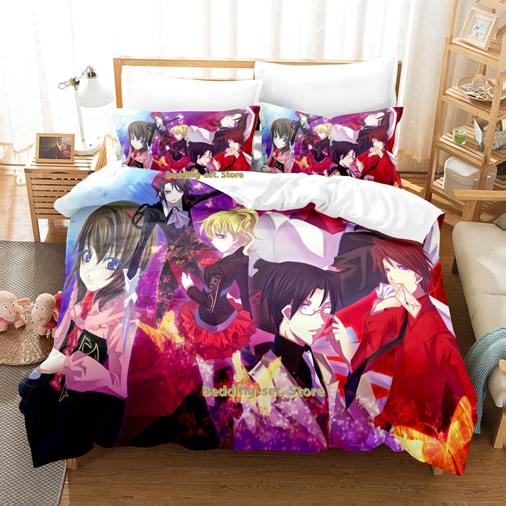 

2024 Umineko When They Cry Bedding Set Single Twin Full Queen King Size Bed Set Adult Kid Bedroom Duvetcover Set Anime Bed Sheet