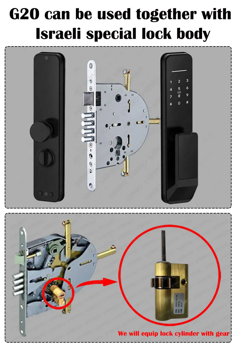 Full automatic TTLOCK APP Smart door lock fingerprint password outdoor waterproof 6068 smart door lock Israel Access