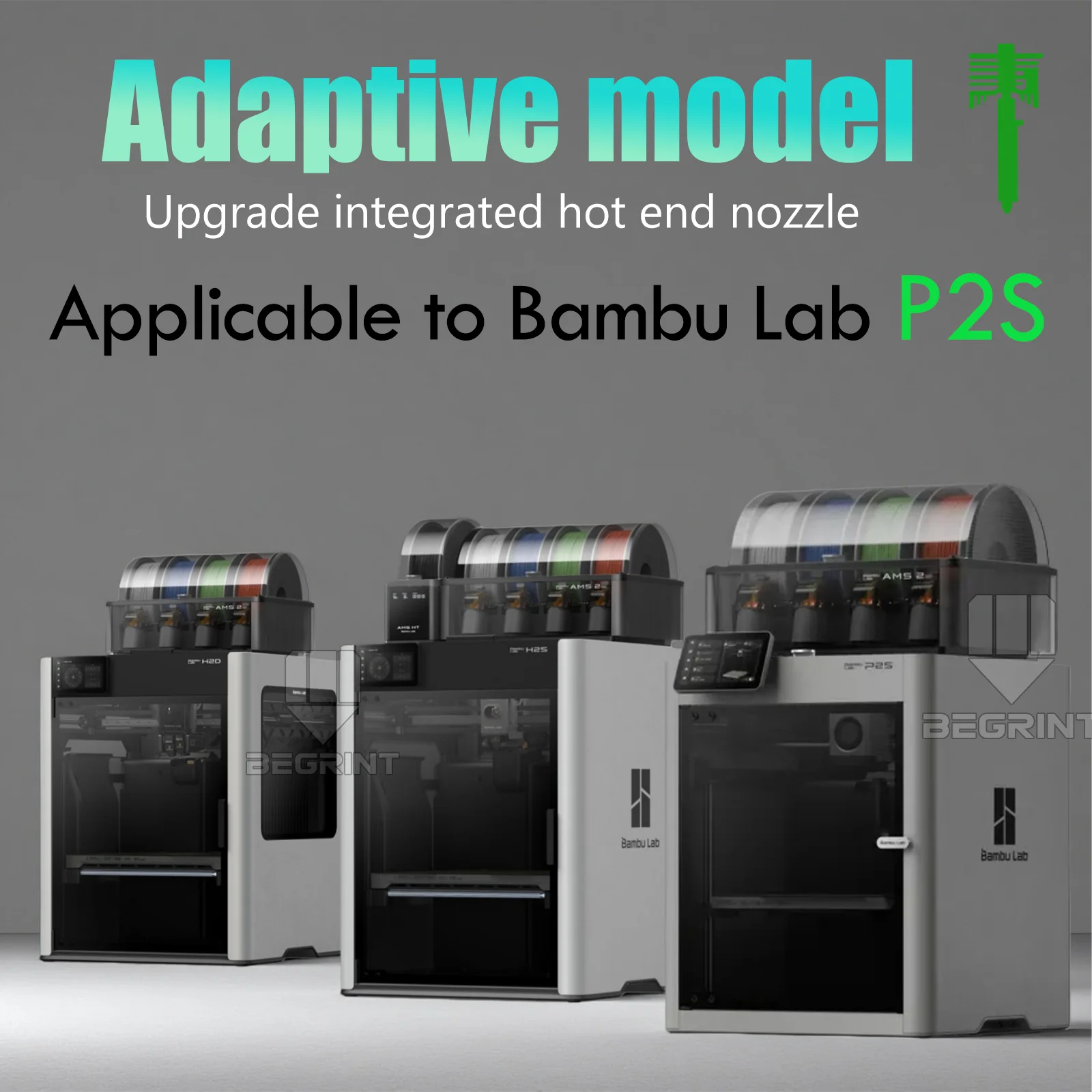 Hotend For Bambu Lab P2S Hotend One-Piece Nozzles 0.2/0.8/0.6/0.4mm Integral heat end Stain steel Hotend nozzle For Bambulab P2S S285e708c94f34c8f9b30a3d5780e3dddo
