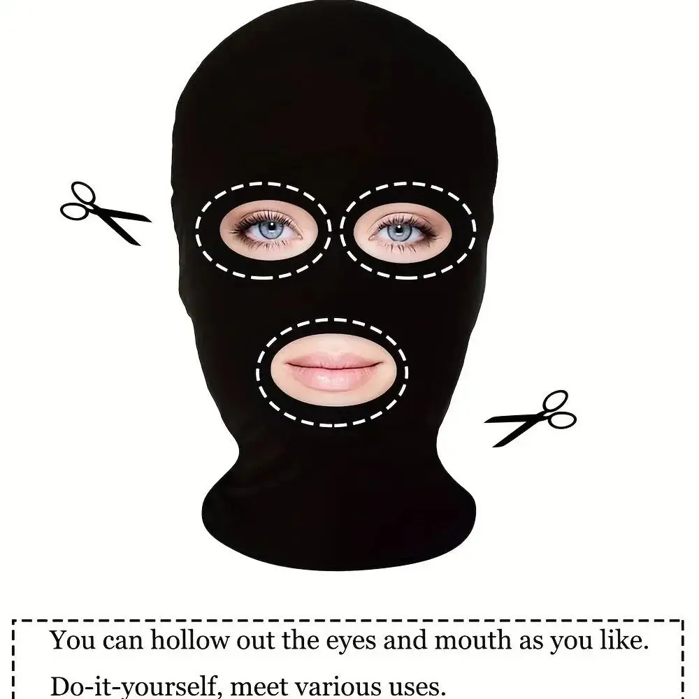 2 قطعة قناع أسود كامل تنفس الكبار الاطفال هود تأثيري الدعامة أزياء الهالوين شبح مهرجان الملحقات