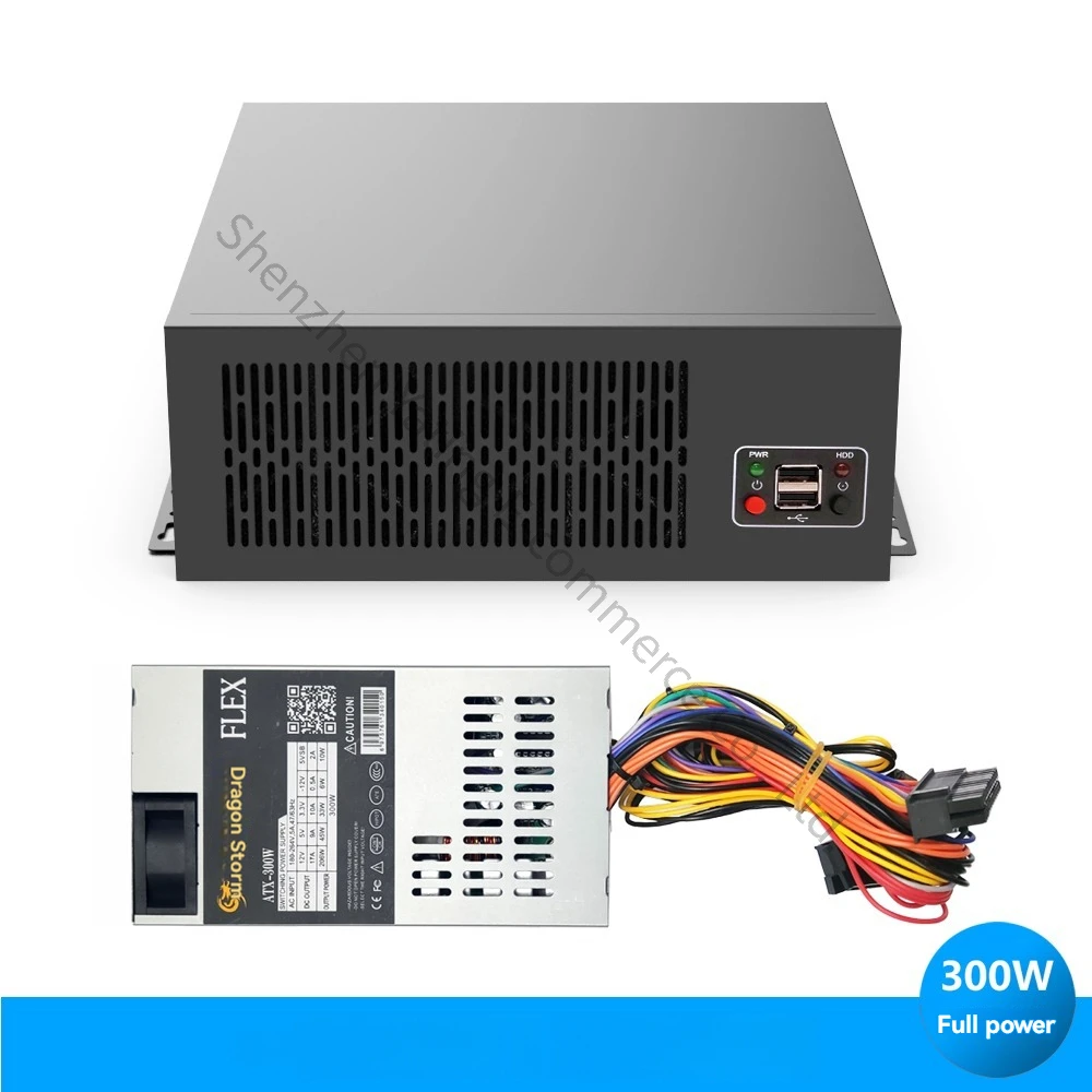 New Mini Wall Mounted Industrial Control Case ITX Motherboard Position Lower Power Vision Computer Host Industrial Black