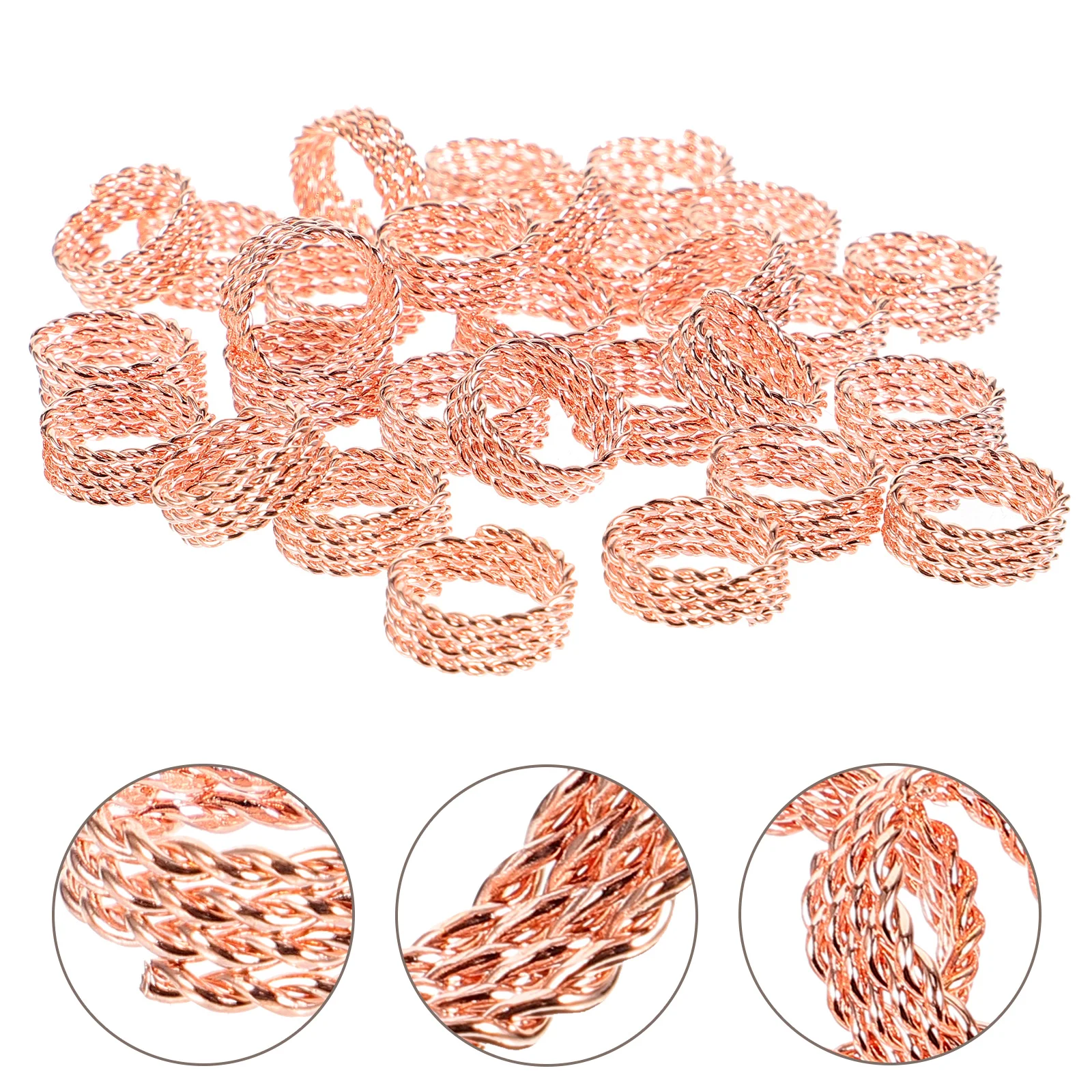 

30Pcs Dreadlocks Metal Hair Cuffs Rust-Resistant Braiding Rings Decorative Hair Accessories Filigree Tubes Filigree Tube