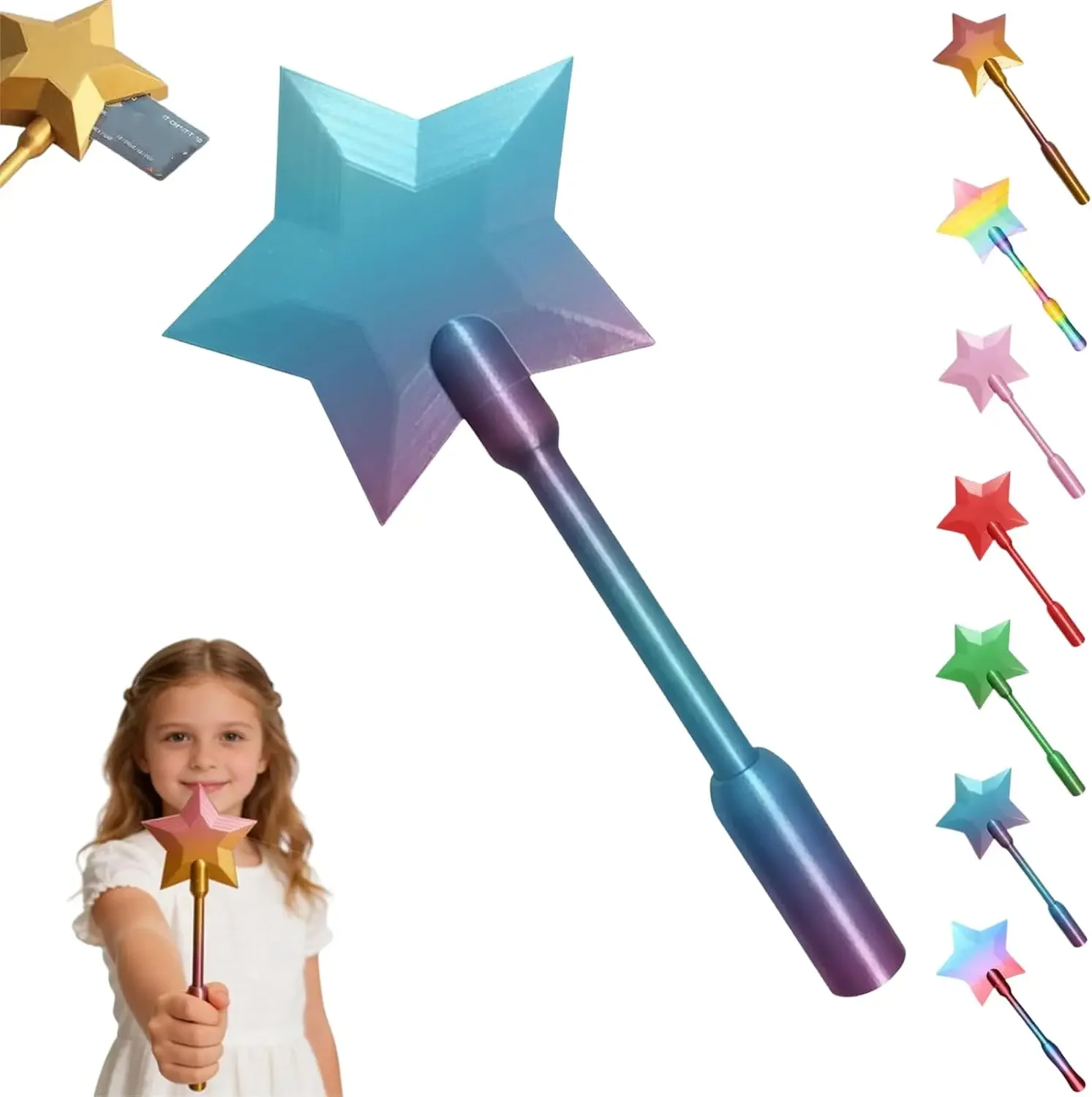 3D Printed Magic Wand Credit Card Holder Payment Portable Lightweight Star Wand Style Card Stand for Daily Use Novelty Gift