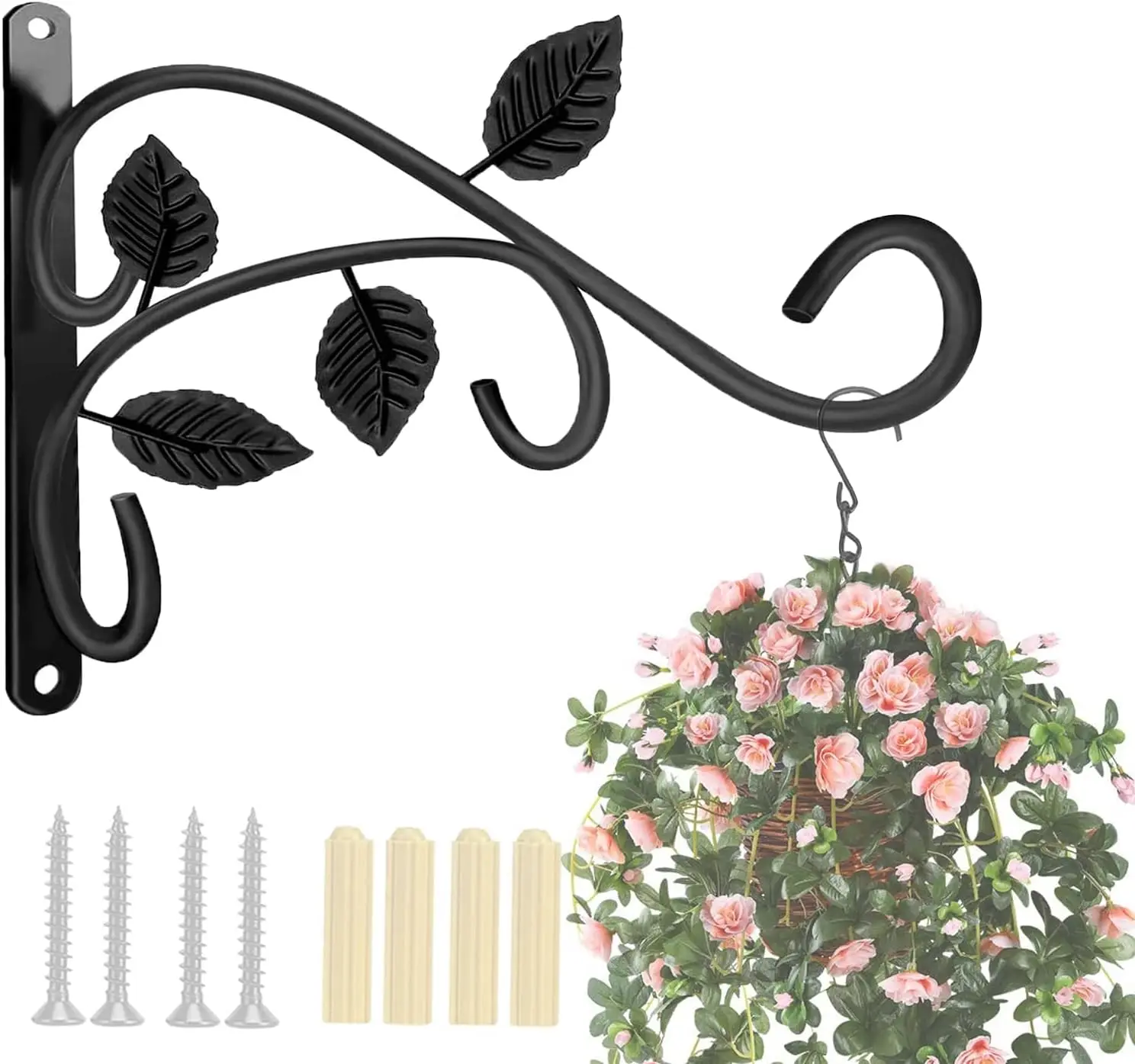 

Устойчивая к ржавчине металлическая настенная подставка для растений, фонарей, кормушек для птиц и ветряных колокольчиков