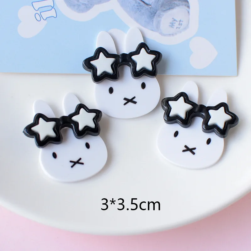 Cartoon Miffy Rabbit New Sweet and Cute Creative DIY Materials Simple and Fashionable Acrylic Jewelry Accessories Wholesale view 6