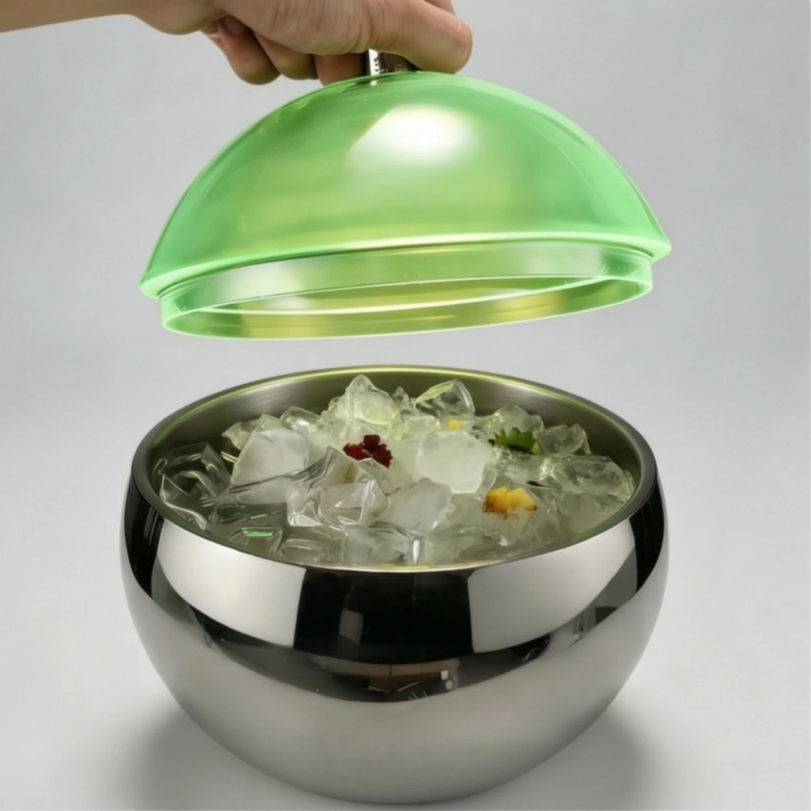 Spherical Ice Pail Food Grade Ice Pail with Lid Container Easy to Clean Sleek for Hosts, Home Bar, Mixed Drink Party