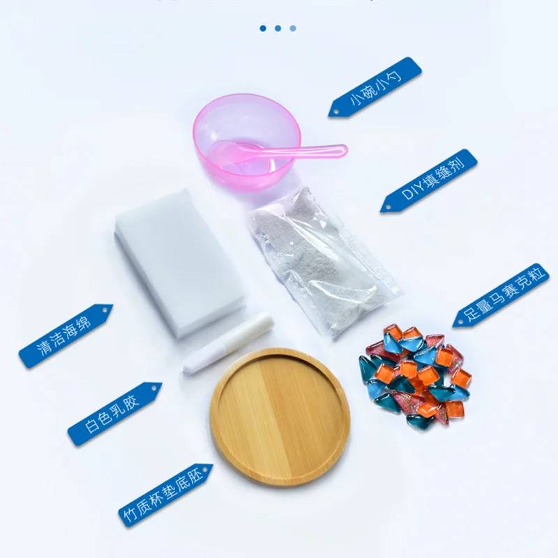 Picture 3: Mosaic Coaster DIY Creative Children's Handmade Material Package Activity New Year's Handmade Mosaic Making Kit
