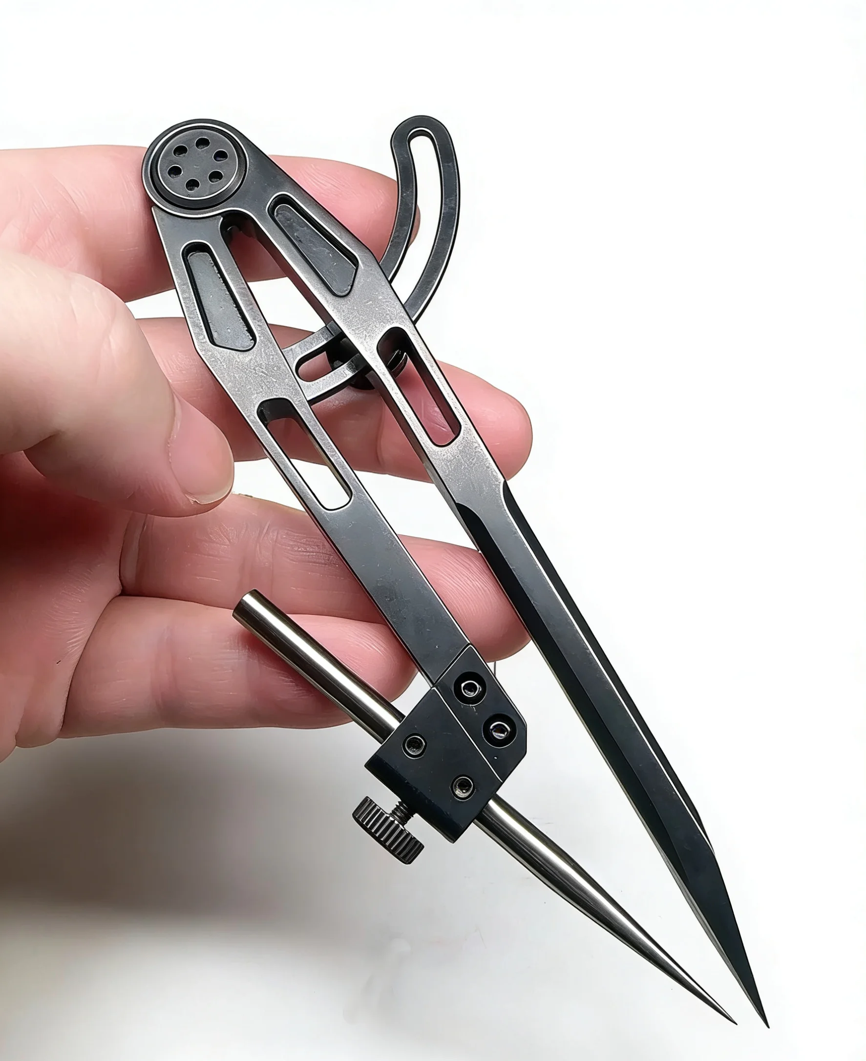 Multifunctional Clip-on Pen Compass Leather Spacing Line Planning Tools Stationery Round Woodworking Marks